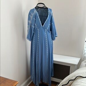 Blue Embroidered Women's Dress